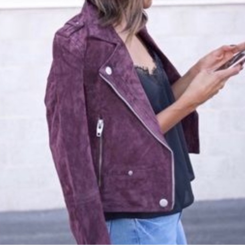 SL8 Blank NYC Suede Purple Moto Jacket